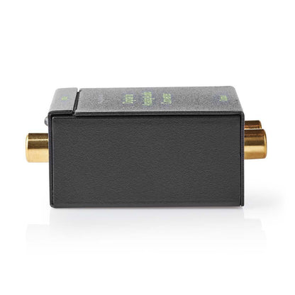 Nedis Digital Audio Converter | 1-way | Connection input: 1x Digital RCA / 1x TosLink | Connection output: 1x (2x RCA) / 1x 3.5 mm | Automatic | Integrated amplifier | Black