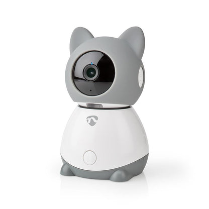 Nedis SmartLife Indoor Camera | Wi-Fi | Full HD 1080p | Pan tilt | Cloud Storage (optional) / microSD (not included) | With motion sensor | Night vision | Grey / White