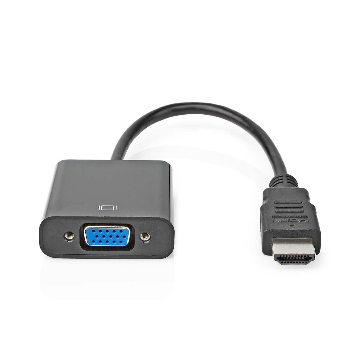 Nedis HDMI™ Adapter | HDMI™ Connector | VGA Female / 3.5 mm Female | Nickel Plated | Straight | PVC | Black | 1 pcs | Box | 17.081.151