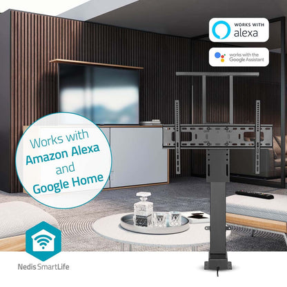 Nedis Motorised TV Stand | 37 - 80 " | Maximum supported screen weight: 60 kg | Built-in Cabinet Design | Lift range: 79 - 184 cm | Remote controlled | ABS / Steel | Black