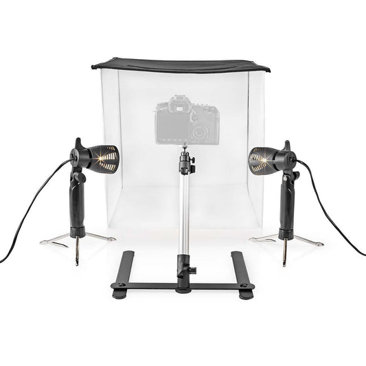 Nedis Portable Photo Studio Kit | 400 lm | Foldable | Backgrounds included | Travel bag included | Black