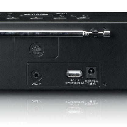 Lenco CR-640BK | DAB+ FM Clock Radio | USB | Bluetooth® Speaker | Black