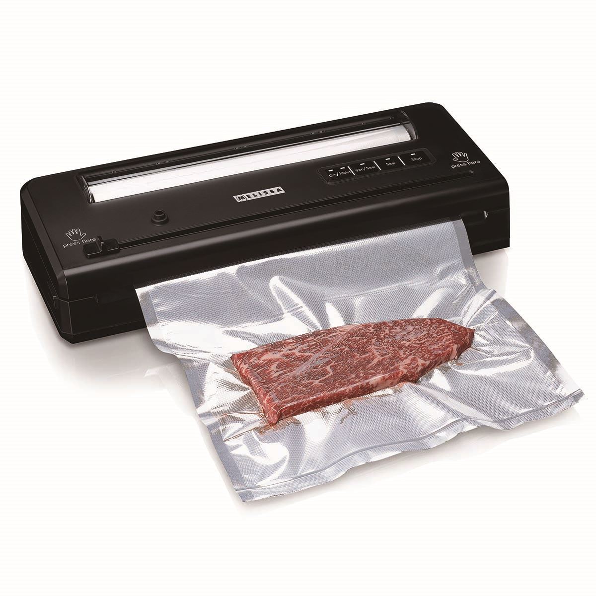 MELISSA Vacuum sealer | 110w | with Integrated Roll Holder |Built-in Cutter | Black
