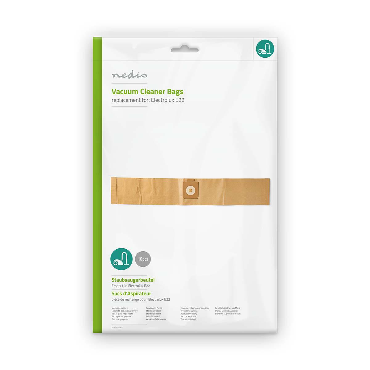 Nedis DUBG111ELE10 | Vacuum Cleaner Bag | 10 pcs | Paper | Most sold for: Electrolux | Brown