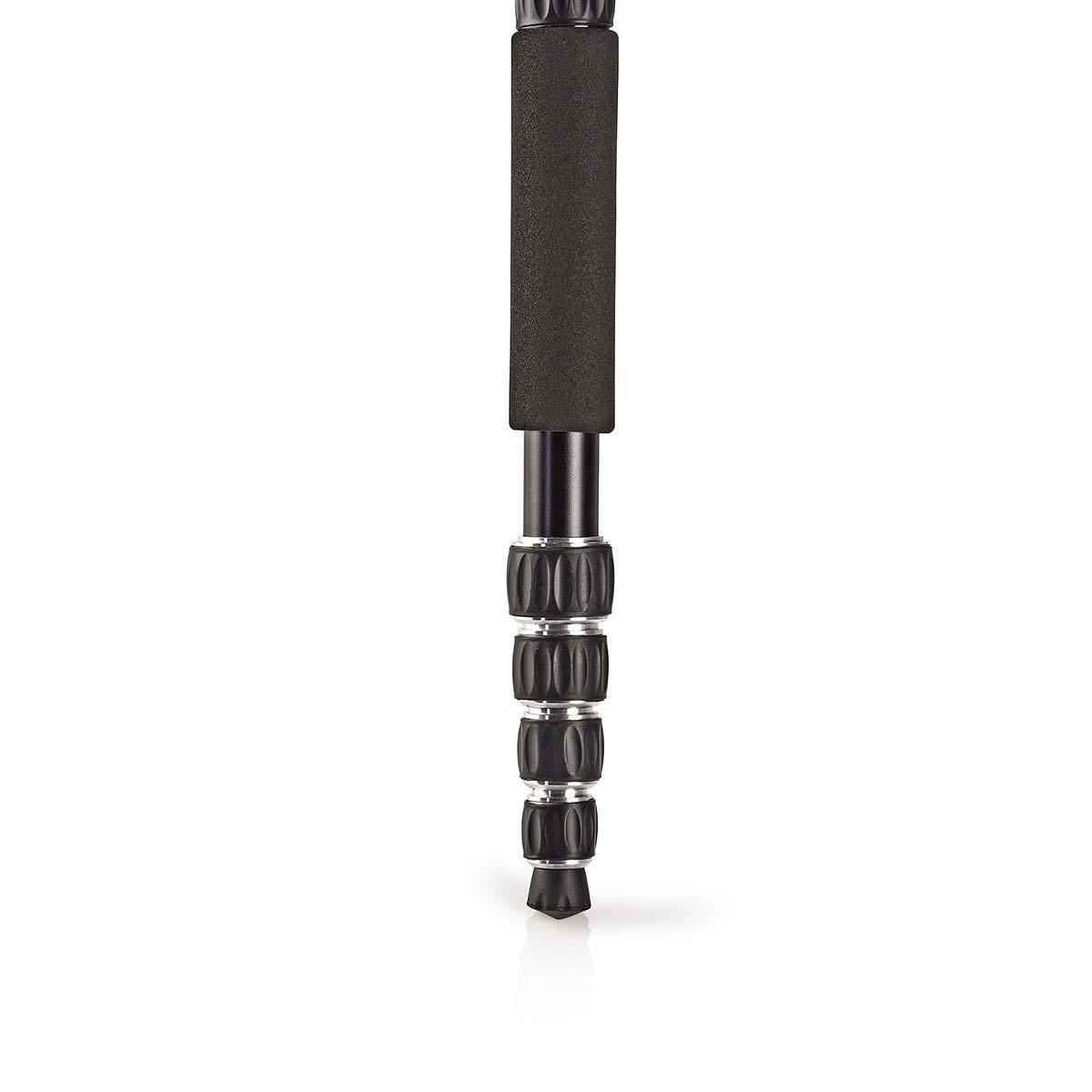 Nedis Tripod | Maximum load capacity: 3.0 kg | Minimum working height: 17.5 cm | Maximum working height: 145.0 cm | 3 Segments | Ball Head | Travel bag included | Reversible center column | ABS / Aluminium | Black