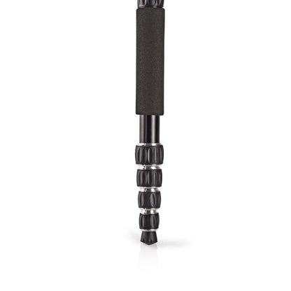Nedis Tripod | Maximum load capacity: 3.0 kg | Minimum working height: 17.5 cm | Maximum working height: 145.0 cm | 3 Segments | Ball Head | Travel bag included | Reversible center column | ABS / Aluminium | Black