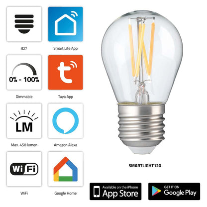 Alecto E27 Smart filament LED Bulb  with Wi-Fi
