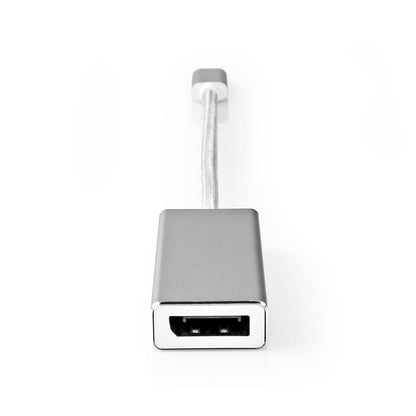 Nedis USB-C™ Adapter | USB 3.2 Gen 1 | USB-C™ Male | DisplayPort Female | 0.20 m | Round | Gold Plated | Braided / Nylon | Silver | Cover Window Box