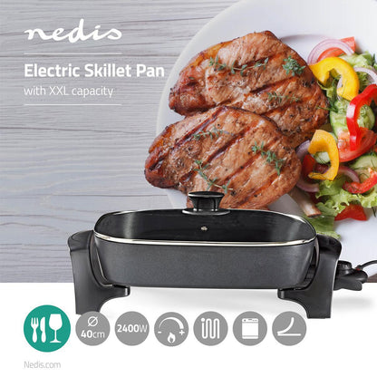 Nedis Electric Skillet Pan | 40 cm | Thick-cast Aluminium Body