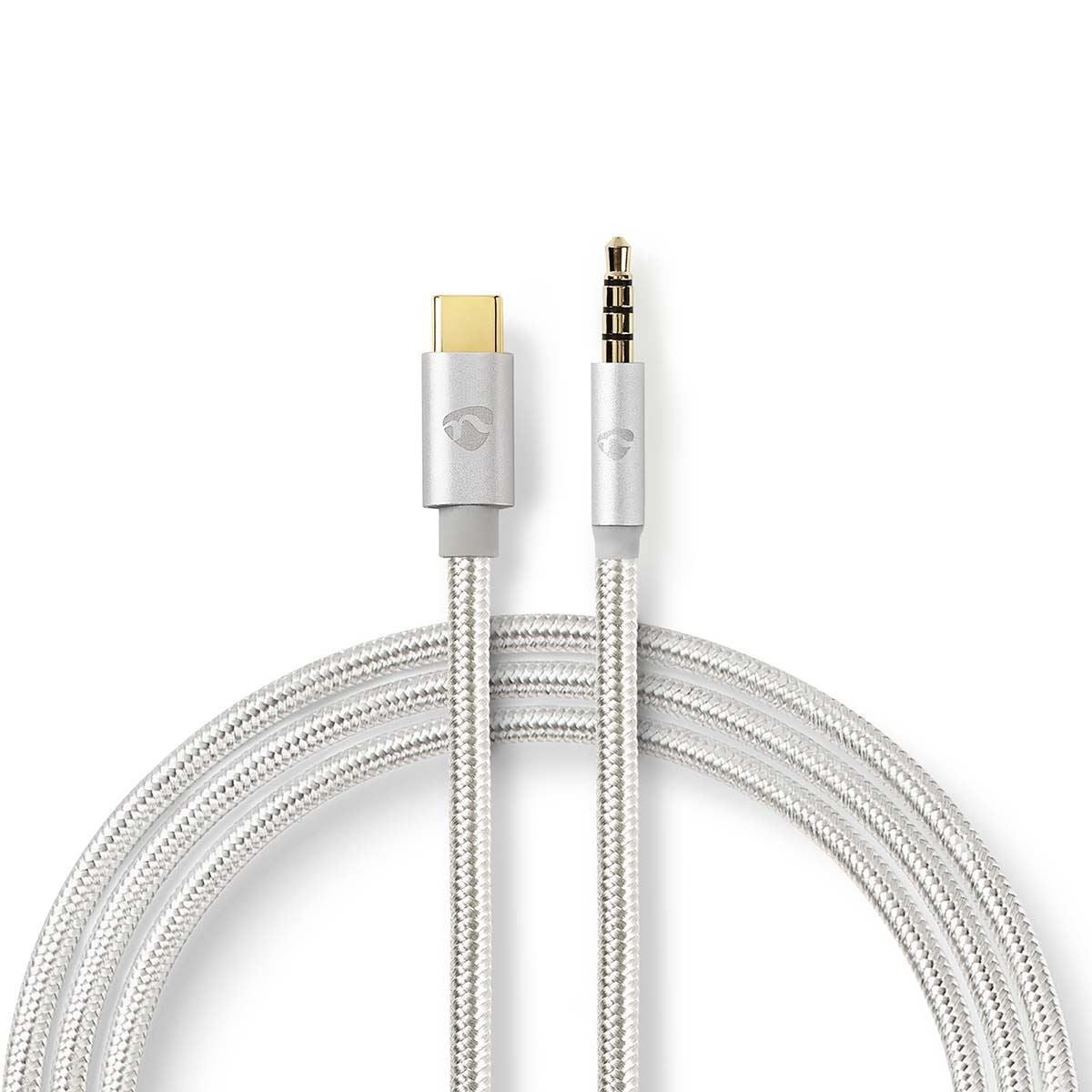 Nedis USB-C™ Adapter | USB 2.0 | USB-C™ Male | 3.5 mm Male | 1.00 m | Round | Gold Plated | Braided / Nylon | Aluminium | Cover Window Box