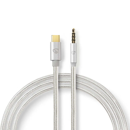 Nedis USB-C™ Adapter | USB 2.0 | USB-C™ Male | 3.5 mm Male | 1.00 m | Round | Gold Plated | Braided / Nylon | Aluminium | Cover Window Box