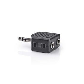 Nedis CAGB22945BK | Stereo Audio Adapter | 3.5 mm Male | 2x 3.5 mm Female | Nickel Plated | Straight | ABS | Black | 1 pcs | Box