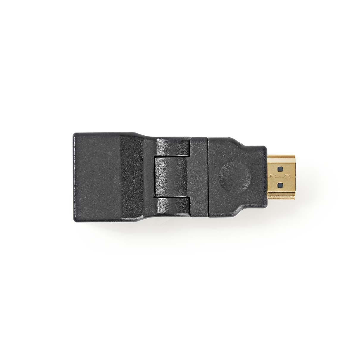 Nedis HDMI™ Adapter | HDMI™ Connector | HDMI™ Output | Gold Plated | Swivel | ABS | Black | 1 pcs | Envelope