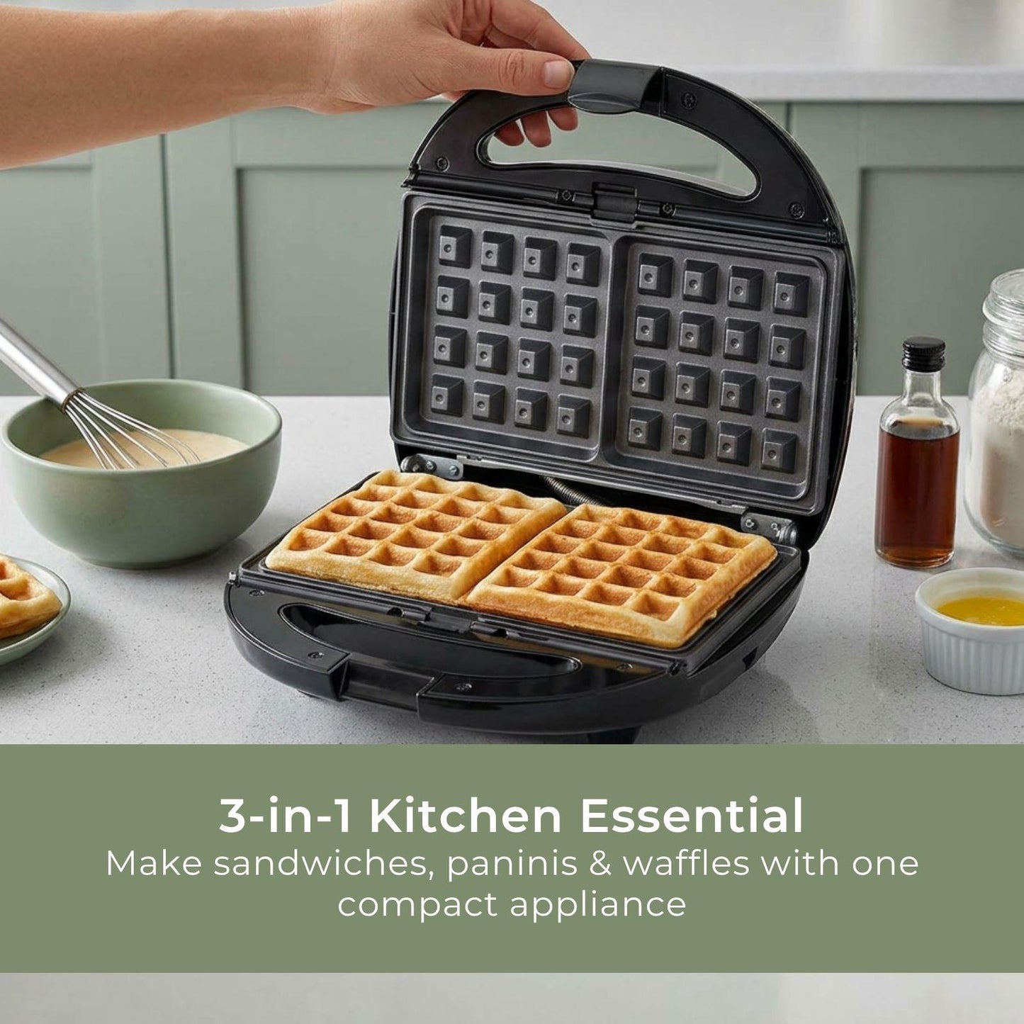 MELISSA Series Sandwich Maker | 3 Plate Set | 850W | Black