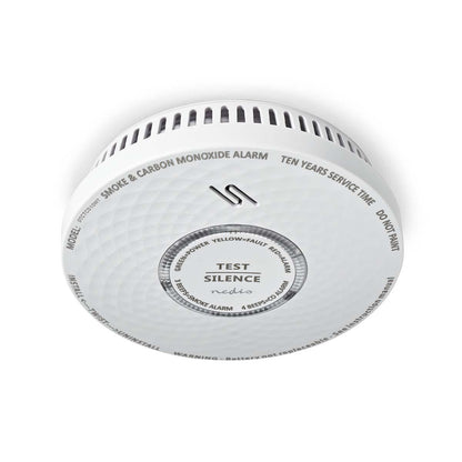 Nedis Smoke & Carbon Monoxide Alarm | Battery Powered | Battery life up to: 10 year | EN 14604 | With test button | 85 dB | ABS | White