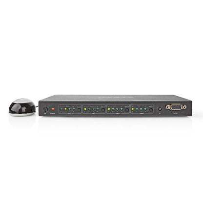 Nedis HDMI™ Matrix Switch | 4 x 4 port(s) | DC Power / 1x RS232 / 4x HDMI™ Input | 4x HDMI™ Output | 4K@60Hz | 18 Gbps | Remote controlled | Metal | Black