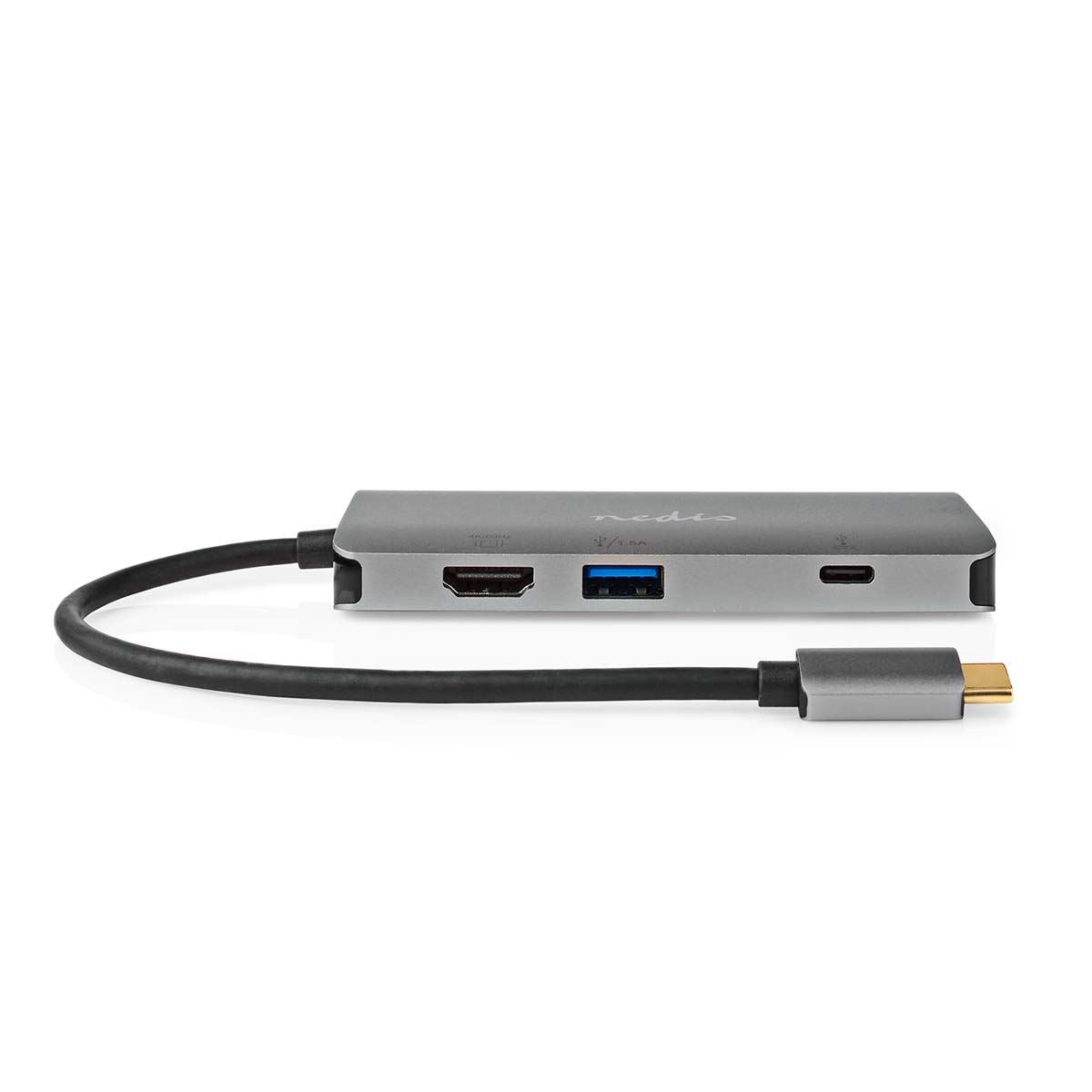 Nedis USB Multi-Port Adapter | USB 3.2 Gen 1 | USB-C™ Male | HDMI™ Output / Micro SD / RJ45 Female / SD / USB-C™ Female / 3x USB-A Female | 5 Gbps | 0.20 m | Round | Gold Plated | PVC | Anthracite | Box