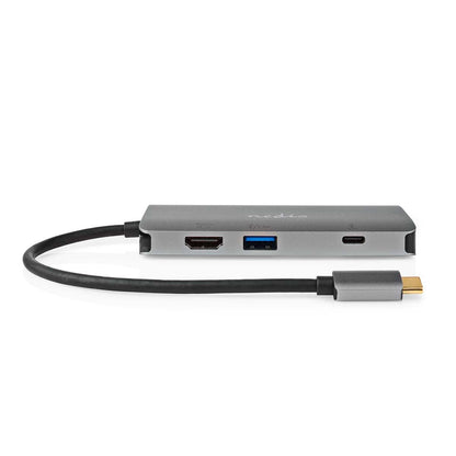 Nedis USB Multi-Port Adapter | USB 3.2 Gen 1 | USB-C™ Male | HDMI™ Output / Micro SD / RJ45 Female / SD / USB-C™ Female / 3x USB-A Female | 5 Gbps | 0.20 m | Round | Gold Plated | PVC | Anthracite | Box