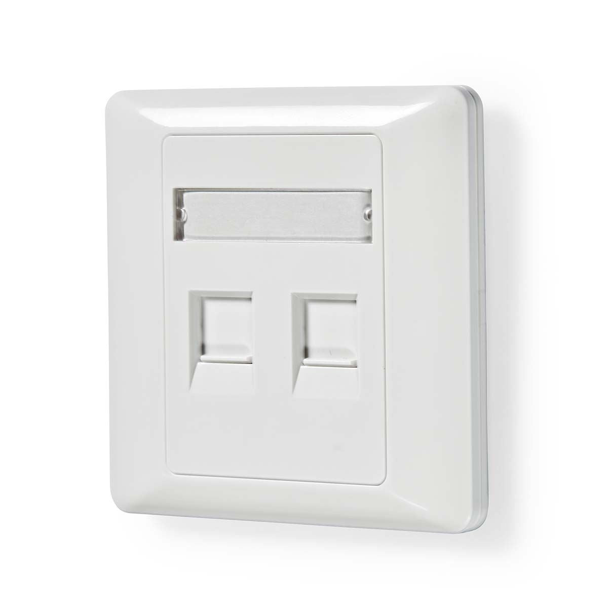 Nedis CCGP89760WT | Network Keystone Face Plate | Face Plate RJ45 | 2 port(s) | ABS | White | Envelope