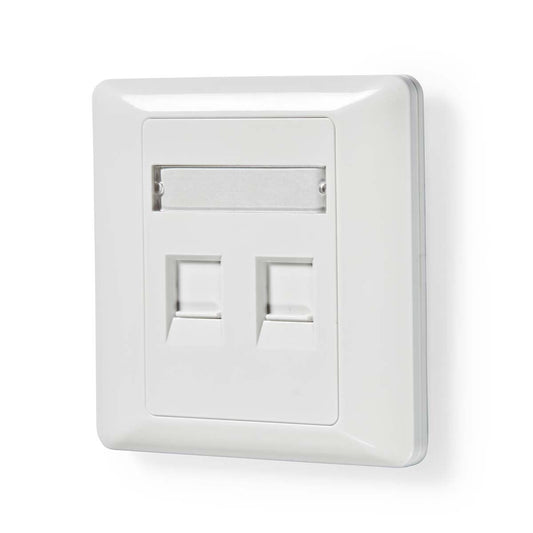Nedis CCGP89760WT | Network Keystone Face Plate | Face Plate RJ45 | 2 port(s) | ABS | White | Envelope