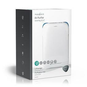 Nedis Air Purifier | Suitable for space up to: 25 m² | Clean Air Delivery Rate (CADR): 200 m³/h | Air quality indicator | White