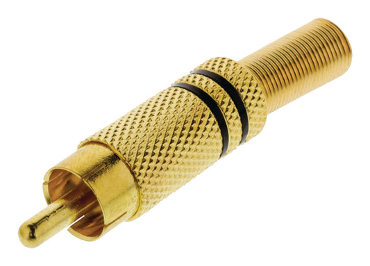 Connector VGAP24900B | RCA Male Gold/Black Ring - 10 Pack