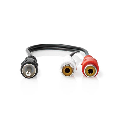 Nedis Subwoofer Cable | RCA Male | 2x RCA Female | Nickel Plated | 0.20 m | Round | 5.0 x 2.5 mm | Black | Box