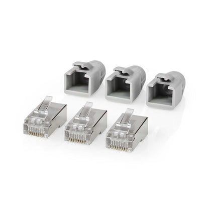 Nedis RJ45 Connector | RJ45 Pass Through | Solid/Stranded FTP CAT6 | Straight | Gold Plated | 10 pcs | PVC | Black / Grey / White | Box