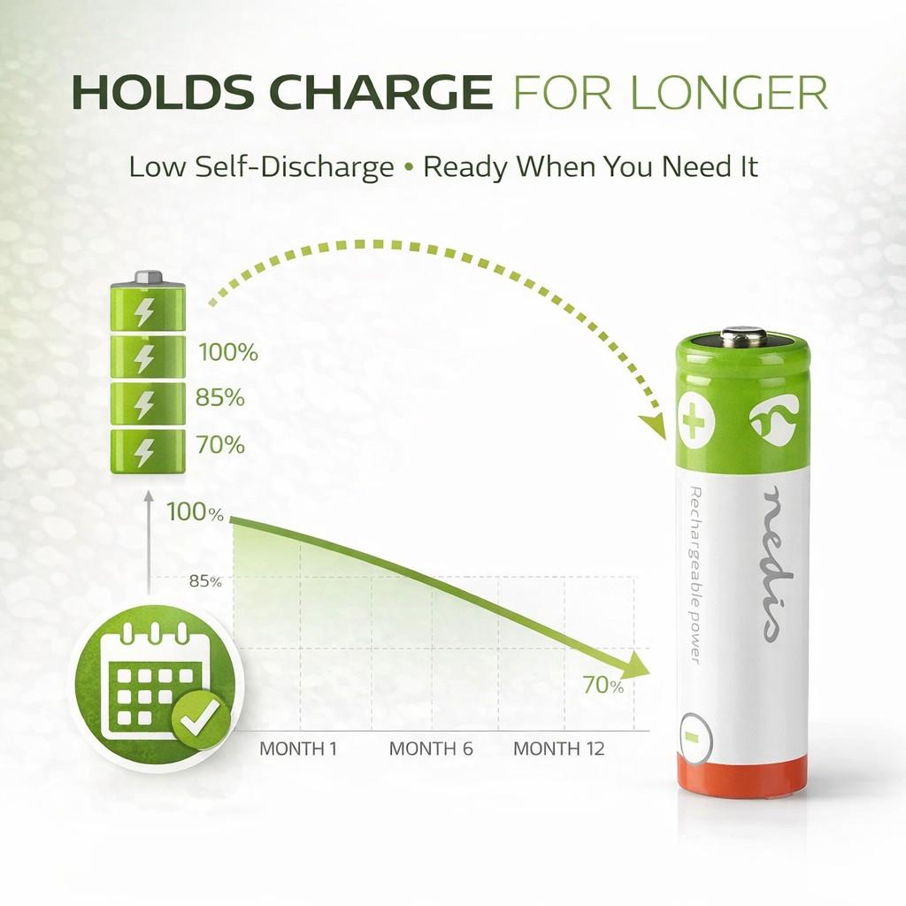 Nedis Rechargeable NiMH Battery AAA | 1.2 V DC | 950 mAh | Precharged | 4-Pack
