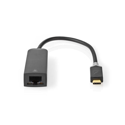 Nedis USB Network Adapter | USB 3.2 Gen 1 | 1000 Mbps | USB-C™ Male | RJ45 Female | 0.20 m | Round | Gold Plated | Tinned Copper | Anthracite | Box
