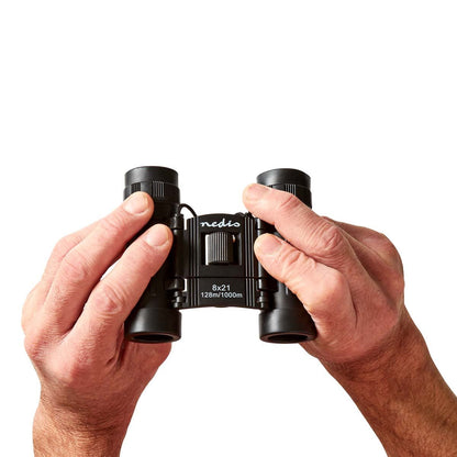 Nedis Binocular | Magnification: 8 x | Objective lens diameter: 21 mm | Field of view: 128 m | Travel bag included | Black