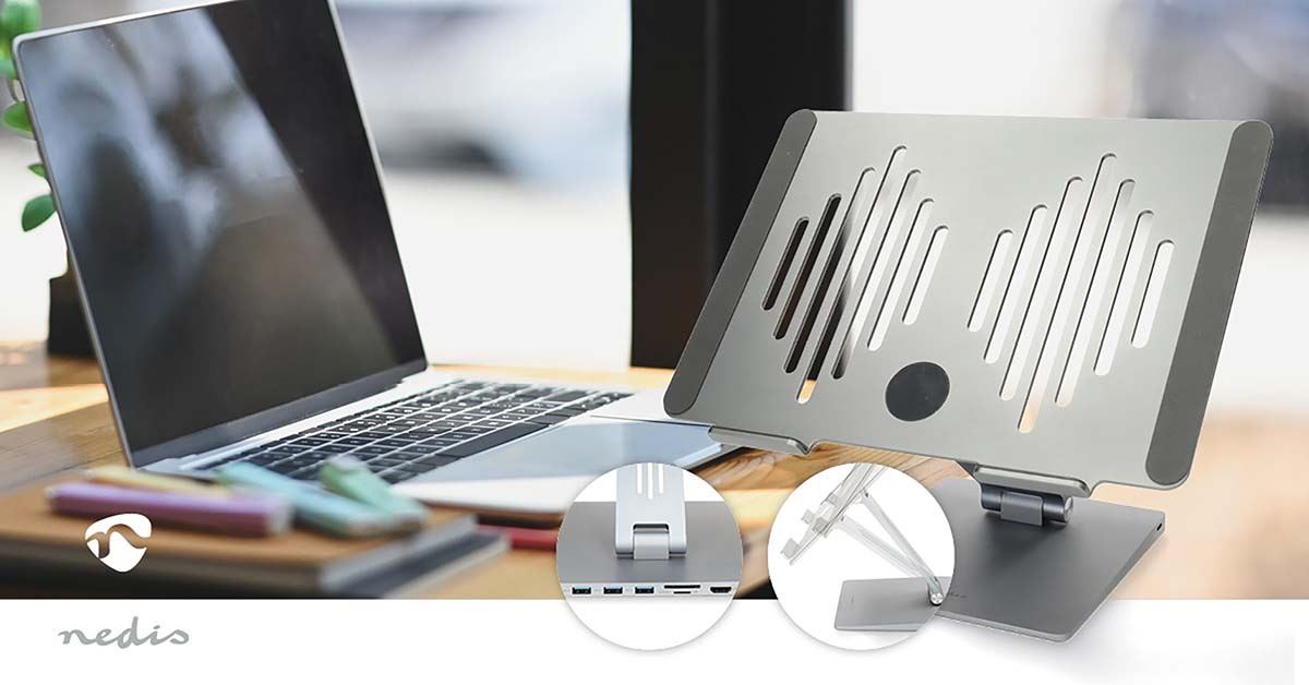 Nedis Notebook Stand | USB Powered | 17 " | Foldable