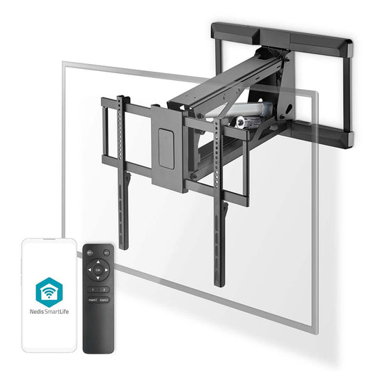 Nedis SmartLife Motorised TV Wall Mount | 37 - 75 " | Maximum supported screen weight: 35 kg | Rotatable | Minimum wall distance: 153 mm | Maximum wall distance: 485 mm | Remote controlled | ABS / Steel | Black