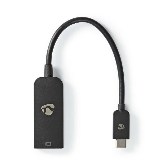Nedis USB-C™ Adapter | USB 3.2 Gen 1 | USB-C™ Male | DisplayPort Female | 8K@30Hz | 0.20 m | Round | Nickel Plated | PVC | Black | Box