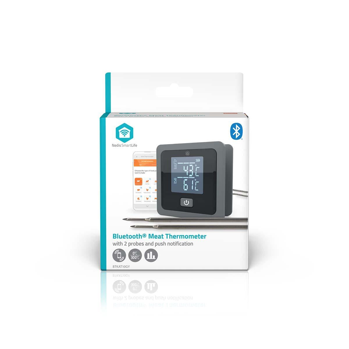Nedis BTKAT10GY | SmartLife Meat / BBQ Probe Thermometer | Bluetooth | 2 Probes