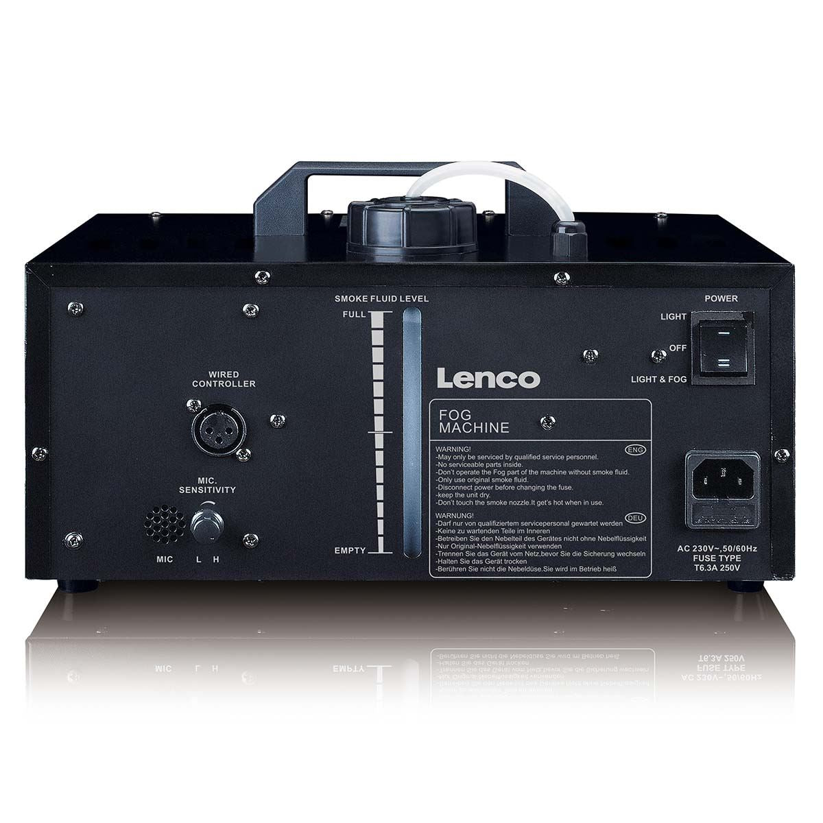 Lenco LFM-220BK | 2-in-1 Party Machine | Dual-matrix RGB Lighting | Fog Machine