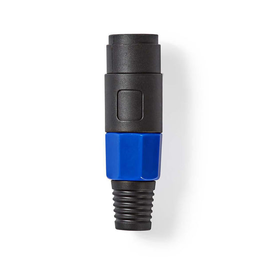 Nedis Speaker Connector | Straight | Male | Nickel Plated | Solder | Cable input diameter: 8.0 mm | ABS | Black | 1 pcs | Polybag