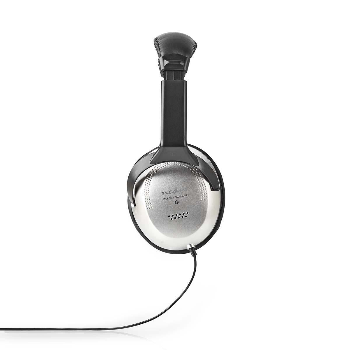 Nedis Over-Ear Wired Headphones | Cable length: 6.00 m | Volume control | Black / Silver