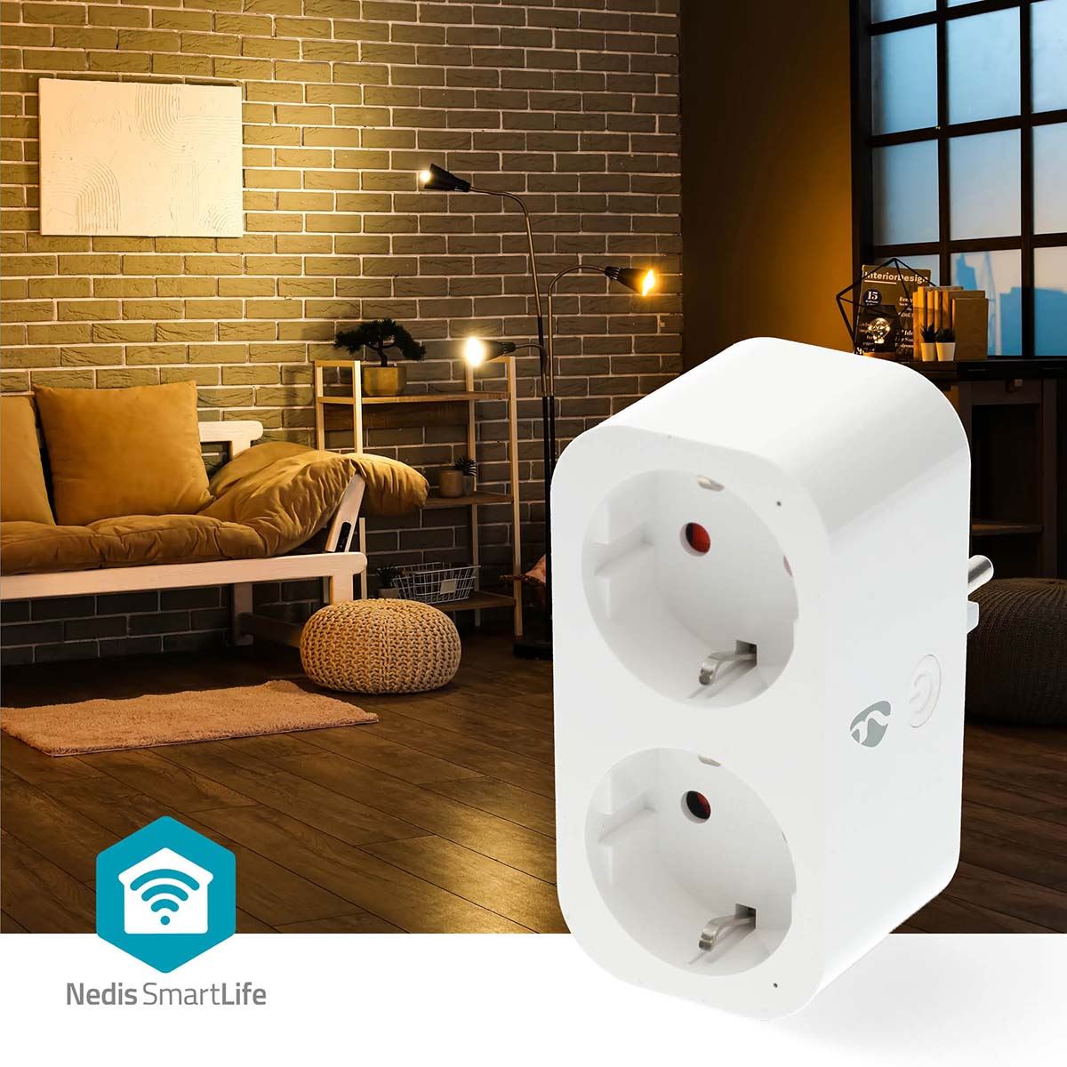 Nedis SmartLife Smart Plug | Wi-Fi | IP21 | Power meter | 3680 W | Type F (CEE 7/7) | 0 - 55 °C | Android™ / IOS | 2-Way | White | 1 pcs