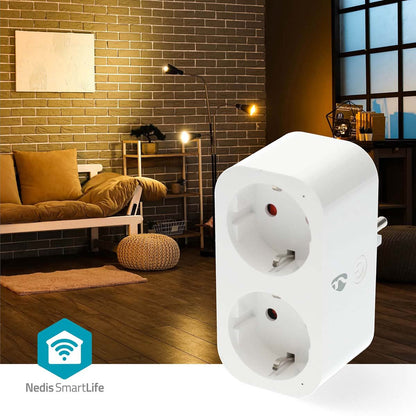 Nedis SmartLife Smart Plug | Wi-Fi | IP21 | Power meter | 3680 W | Type F (CEE 7/7) | 0 - 55 °C | Android™ / IOS | 2-Way | White | 1 pcs