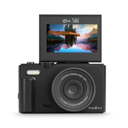Nedis PCAM2570BK | Digital Photo Camera | Flip Screen | 75 MPixel | 5K@15fps | 16 MP | Black