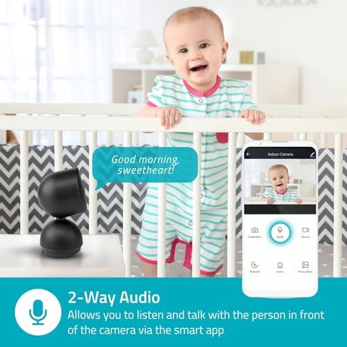 Nedis SmartLife Indoor Camera | Wi-Fi | Full HD 1080p | Pan tilt | Cloud Storage (optional) / microSD (not included) / Onvif | With motion sensor | Night vision | Black