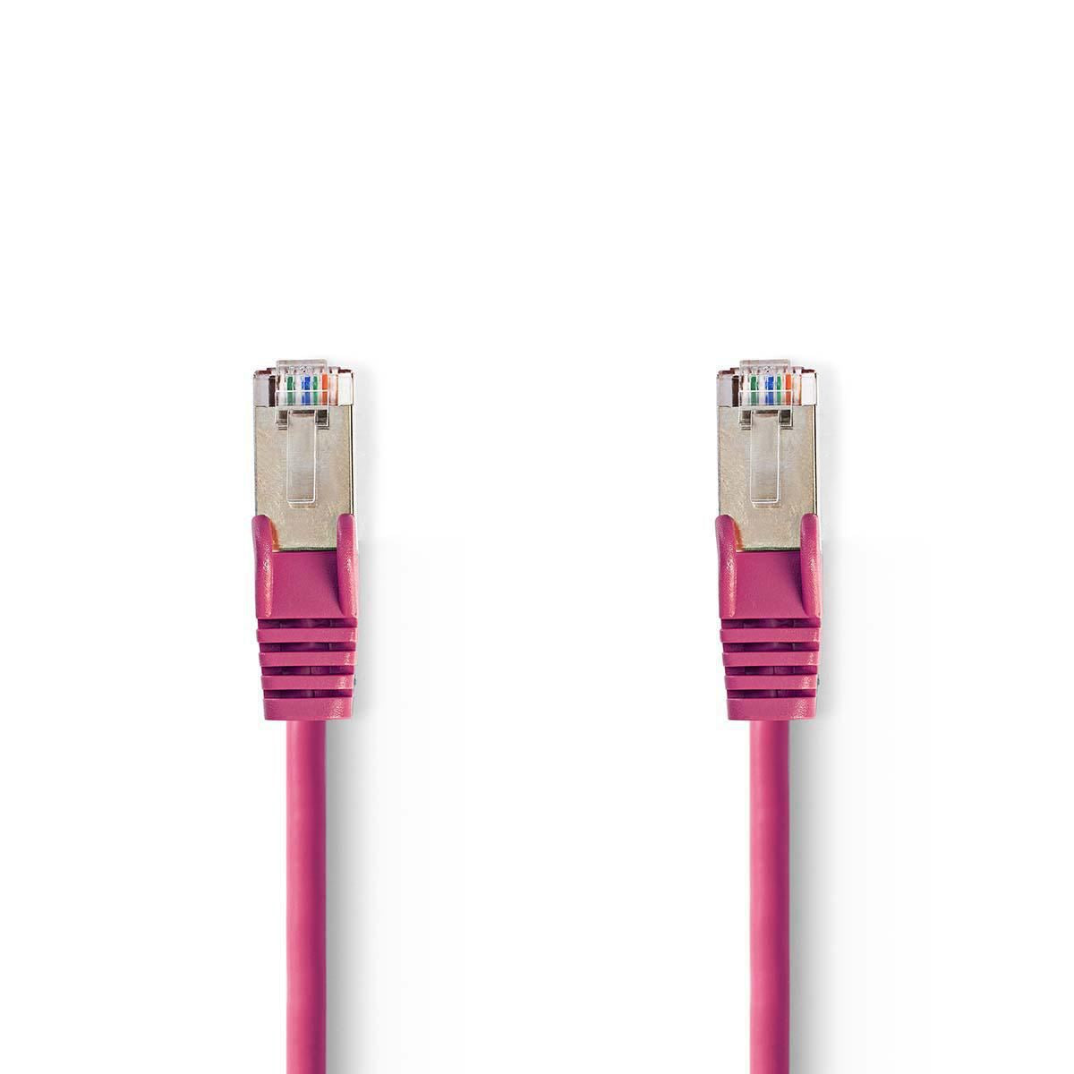 Nedis CAT5e Network Cable | SF/UTP | RJ45 Male | RJ45 Male | 20.0 m | Round | PVC | Pink | Polybag