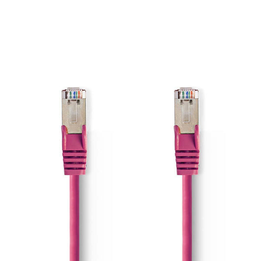 Nedis CAT5e Network Cable | SF/UTP | RJ45 Male | RJ45 Male | 20.0 m | Round | PVC | Pink | Polybag