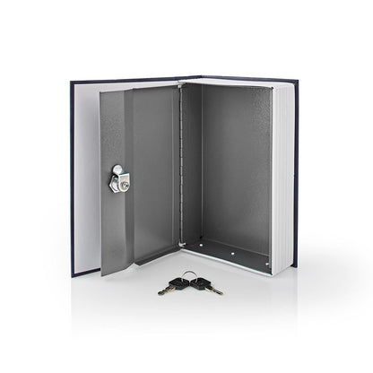 Nedis Vault | Book Safe | Key Lock | Indoor | Medium | Inner volume: 1.6 l | 2 Keys Included | Blue / Silver