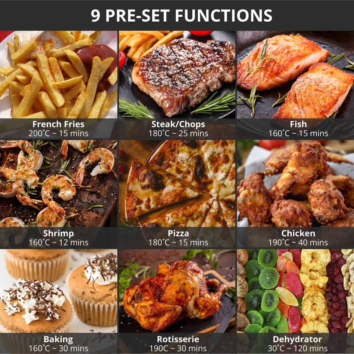 Nedis Hot Air Fryer | 12 l | Timer: 60 min | Number of preset programs: 9 | Digital | Black