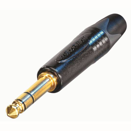 Neutrik NTR-NP3X-B | 3 pole 1/4" professional phone plug, gold contacts, black shell