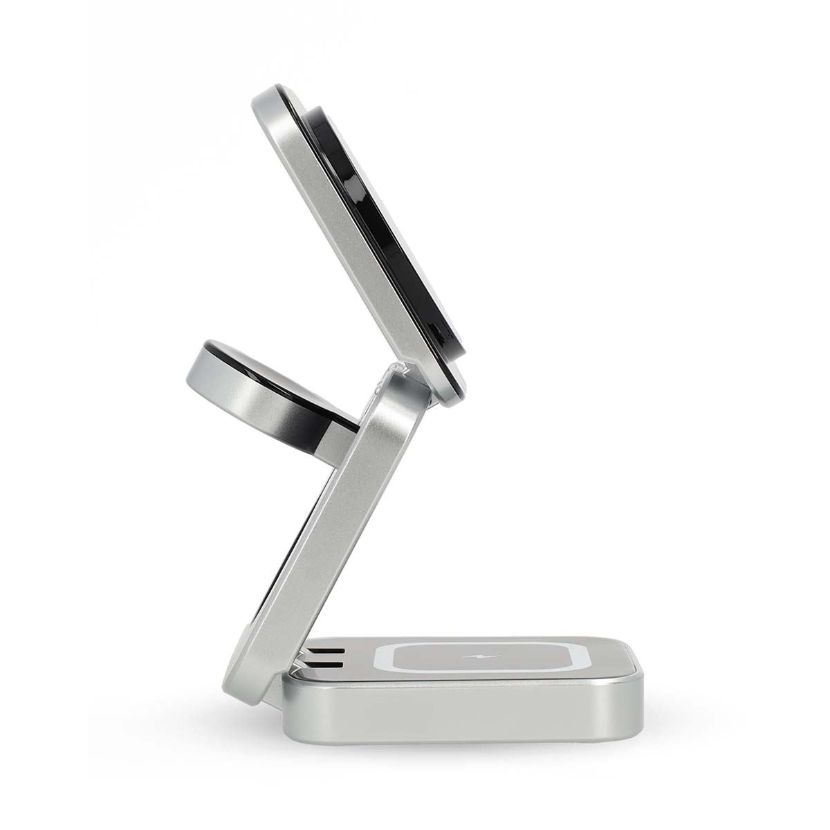 Nedis WDCHAQ15W210BK | Wireless Charger | 3-in-1 | 2.5 / 5 / 15 W | LED-indicator in use | Including cable | USB-A / USB-C™ | 1.50 m