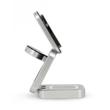 Nedis WDCHAQ15W210BK | Wireless Charger | 3-in-1 | 2.5 / 5 / 15 W | LED-indicator in use | Including cable | USB-A / USB-C™ | 1.50 m