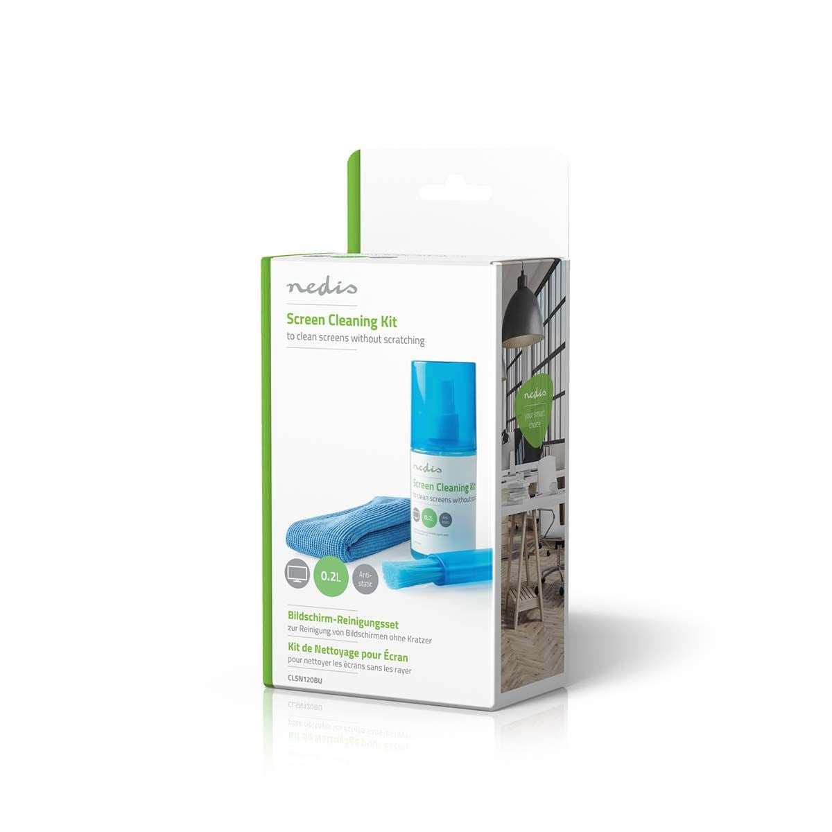 Nedis Screen Cleaner | Spray | 200 ml | Notebook / Smartphone / Tablet / TV Screen | Wiper included